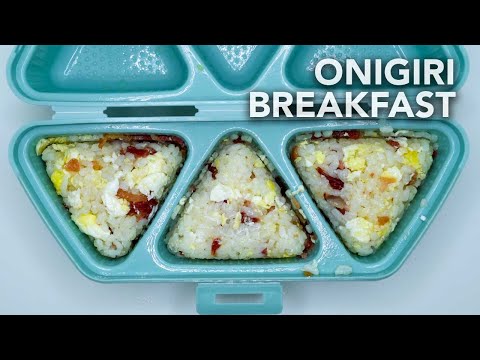 Breakfast Onigiri Bacon and Eggs Recipe | Japanese Breakfast