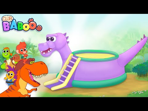 Dinosaur Bouncy Castle | Club Baboo and friends play, but watch out for that scary dino!