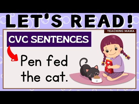 LET'S READ! | PRACTICE READING ENGLISH | CVC SENTENCES | LEARN TO READ | TEACHING MAMA