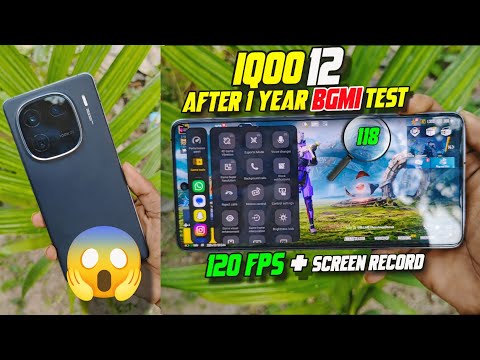 ⚡Iqoo 12 120 fps + screen recording bgmi gaming test After 1 year | Better Than IQOO 13⚡😱