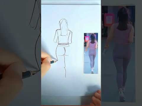 Sketch of sexy young woman from behind #art #colorpage #coloring