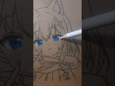 Blue Archive Drawing Shiroko Eyes #shorts  #bluearchiveglobal #shiroko #animedrawing #anime #game