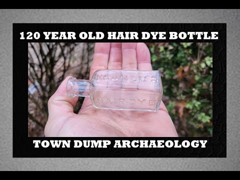 Town Dump Archaeology - 120 Year Old Hair Dye Bottle - Cosmetics - Bottle Digging - Antiques - Toys