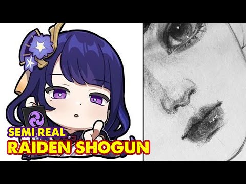 How to draw Raiden Shogun - Genshin Impact | Pencil Tutorial