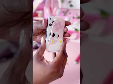 Kawaii Pink and White Nintendo Switch Cover #asmr #gaming #gamingsetup #kawaiigaming