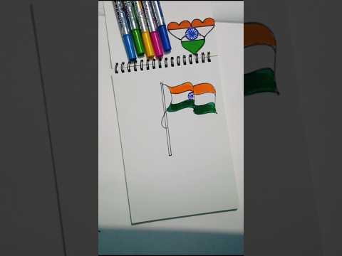 Indian Flag Drawing 🇮🇳 | #shorts #drawing #shortsfeed