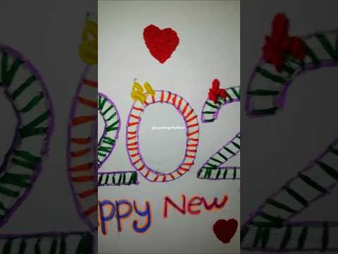 Happy New Year Card 2025💖 #cardmaking#threadwork#easycard #sewingrhythm #sewing #handmade #ytshorts