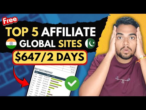 My Top 5 Global Affiliate Marketing Sites List! How I Made $647 On ClickBank (Hindi)