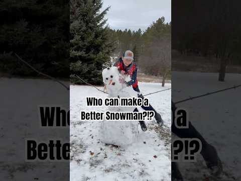 Who can Make a Better Snowman?!? #trending #snow #snowman #winter #christmas