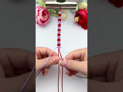 Two-color rose bracelet, braiding skills sharing, simple braiding bracelet tutorial, bracelet br