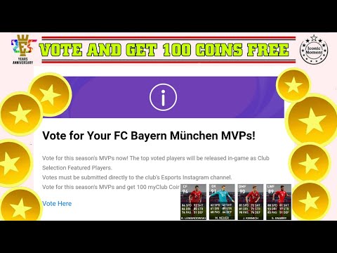 PES 2021 MOBILE VOTE FOR THIS SEASON'S MVPs AND GET FREE × 100 COINS FROM KONAMI 💥