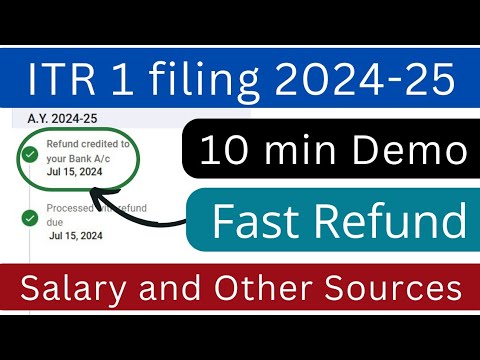 ITR 1 filing online 2024 25 | ITR online kaise bhare | Income Tax Return for full tds refund