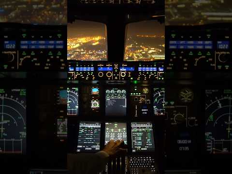 A380 night landing in CDG #aviation #pilot #night #4k