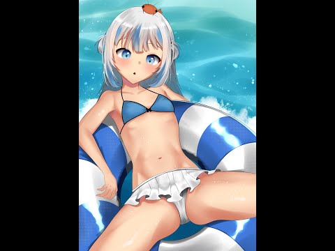 Gura in Bikini【Speedpaint】#Shorts #gawrt