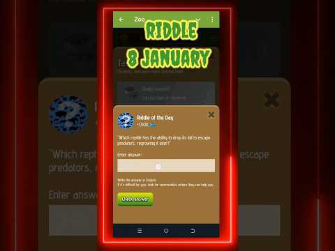 Riddle Of The Day Zoo 8 January | Zoo Riddle Of The Day Code | Riddle Of The Day Zoo