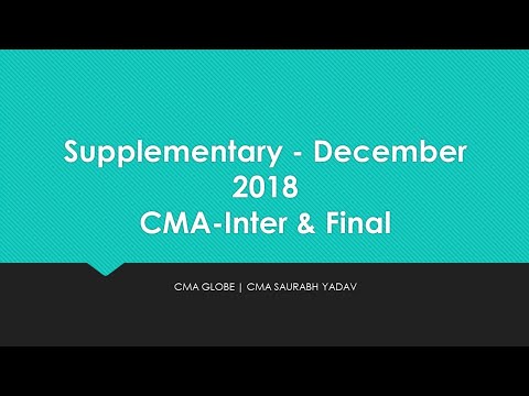 Supplementary Dec-2018 | CMA- Inter and Final