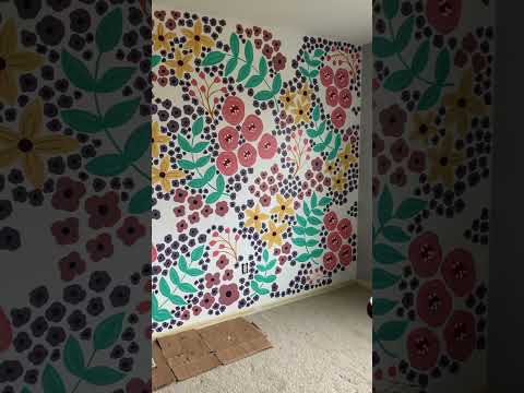 Beautiful Flower Wall Painting - Final Reveal of a DIY Home Decor Project