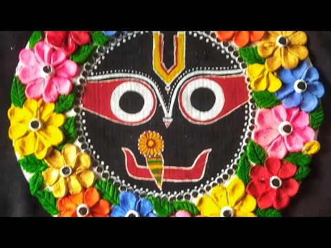 easy way lord jagannath wall frame making with marble dust powder moral art creative #handmade.