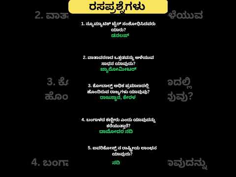 Daily quiz questions in kannada|ksrp,psi,pdo,police, village accountant in 2024