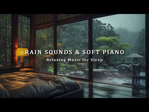 FALL INTO SLEEP INSTANTLY - 3 Hours Stress Relief Music with Relaxing Rain Outside the Bedroom