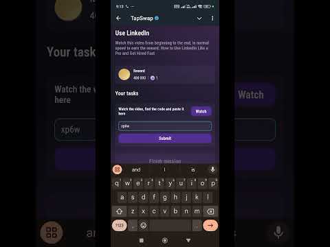 Use LinkedIn | TapSwap Video Code