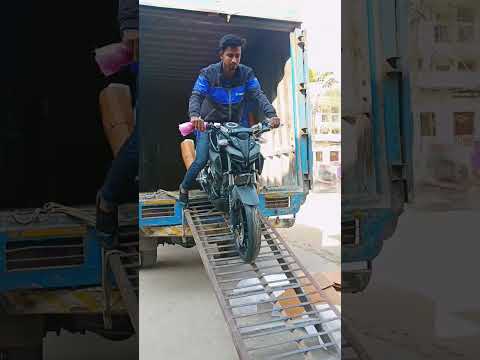 Bike Unloading from truck driving skill test #shorts