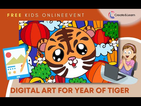 Digital Art for Kids: How to Create a Tiger in ProCreate with iPad