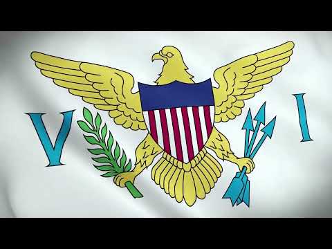 [10 Hours] U.S. Virgin Islands Flag Waving - Video & Audio - Waving Flags