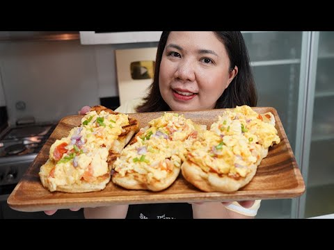 Open Faced Scrambled Egg Sandwich