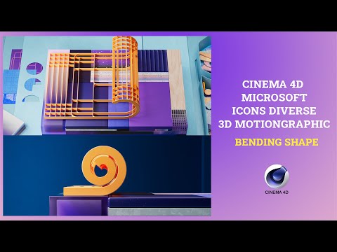 HOW TO CREATE The The new Microsoft icons diverse IN CINEMA 4D, BENDING SHAPE PROJECT INCLUDED