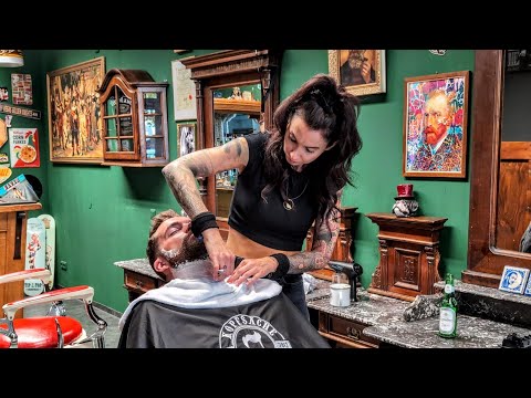 Barber Experience: Relaxing Beard Trim & Soothing Face Massage | Deep Relaxation ASMR