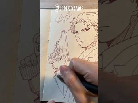 Fountain pen drawing anime |Loid Forger洛伊德佛傑|SPY×FAMILY |TenK Draws#spyxfamily #loidforger #shorts