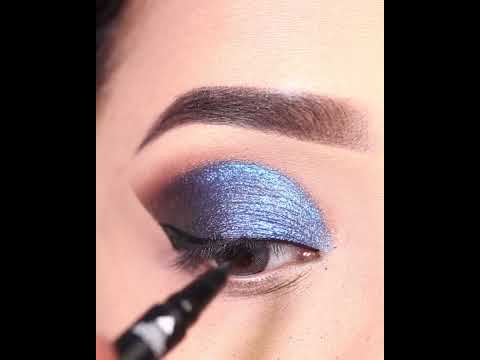 Blue Smokey Eyeshadow Look || Party Eye Makeup Tutorial || Shilpa #shorts