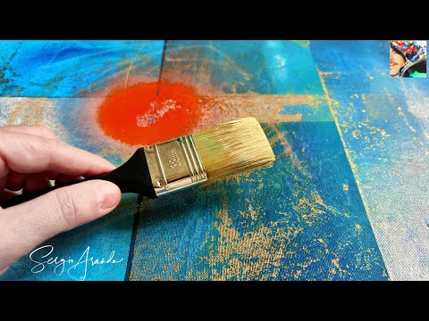 Unlock Your Inner Artist: Create a Mesmerizing Golden Abstract Painting with Unique Paper Technique