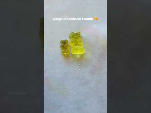 Frozen lemonade gummy bear snakes? #frozengummybears #asmr #foodasmr #asmrfood #gummybear #easy