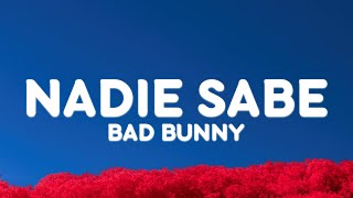 BAD BUNNY - NADIE SABE (Letra/Lyrics) | nadie sabe lo que va a pasar mañana