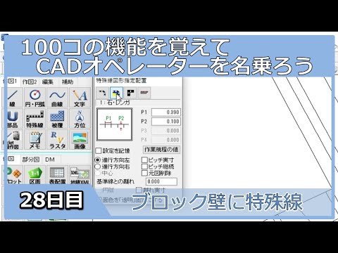 【ＣＡＤオペレーターを名乗りたい】ブロック壁に特殊線配置【１００日チャレンジ】