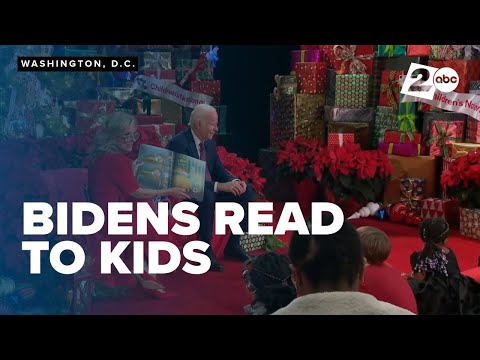 Biden and the first lady bring holiday cheer to patients and families at a children's hospital