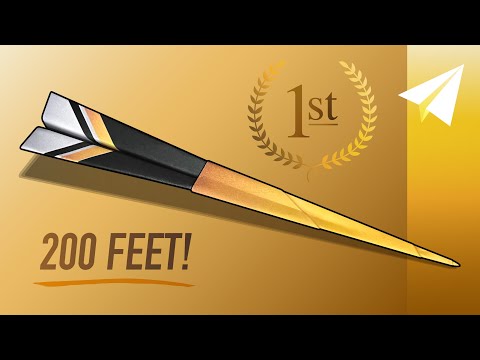 How to Make the WORLD CHAMPION Paper Airplane — Flies Over 200 Feet! (BEST Easy Dart)