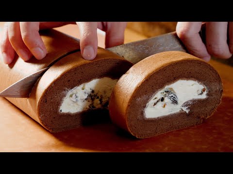 Chocolate Swiss Roll | Cocoa Roll (Raisin Cream Filling)