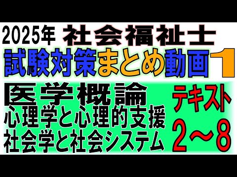 社福士2025年試験対策まとめ動画テキスト2～8【第①科目群】