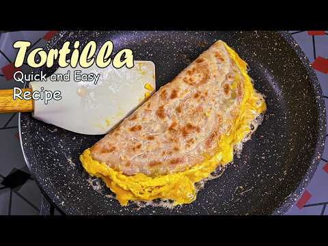 Cover the Eggs with Tortilla! Delicious Recipe in 5 minutes! Breakfast Idea with Eggs.