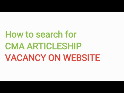 how to find Cma articleship vacancy