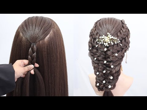 Amazing hairstyle for wedding girls | most beautiful hairstyle for long hair | hairstyle for bridal