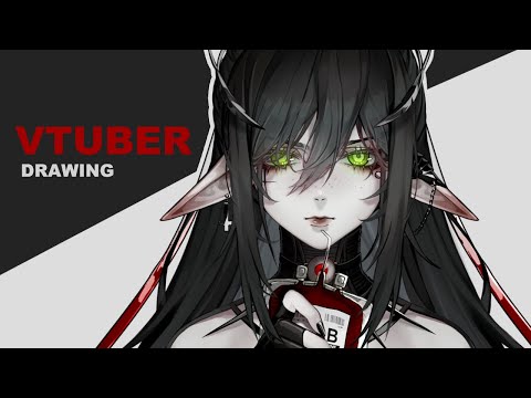 Speed-painting HORROR Vtuber LaynaLazar | theCecile