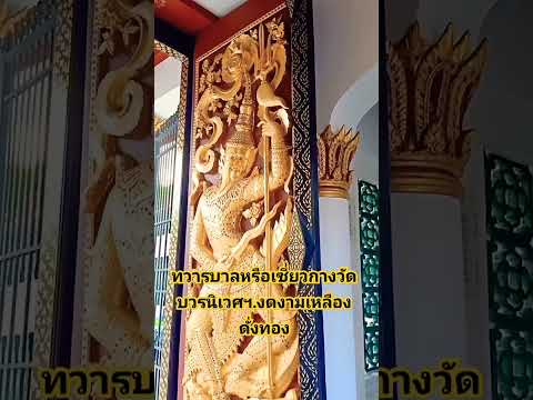 เหลืองทองอร่ามตา ทวารบาลงามมาก @วัดบวรฯ