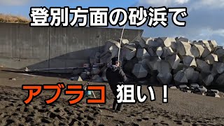 1２月１日登別方面の砂浜でアブラコ釣り！