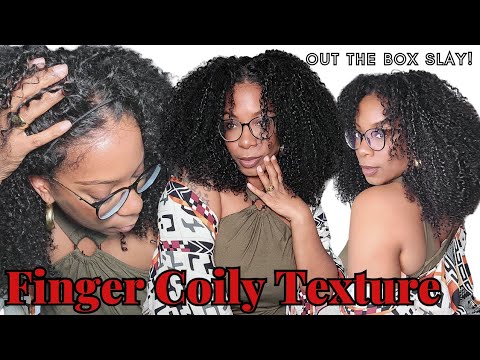 NEW Pre-Styled HUMAN HAIR Wig LESS WORK Full Finger Coily Texture *Fluff n Go* Soft Hair CurlyMeHair