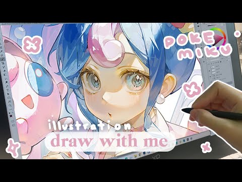 Draw with me🌸 pokemiku【ポケミク】 //  Photoshop speedpaint