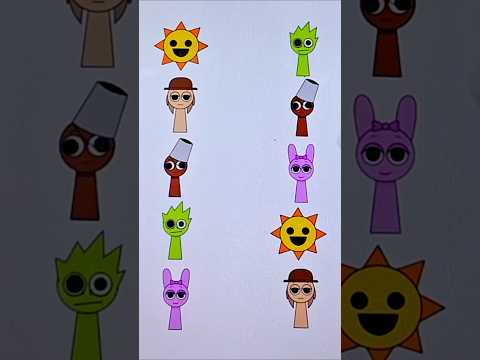 Sun brud owakcx tunner pinki from Incredibox Sprunki matching puzzle #shorts #sprunki #incredibox